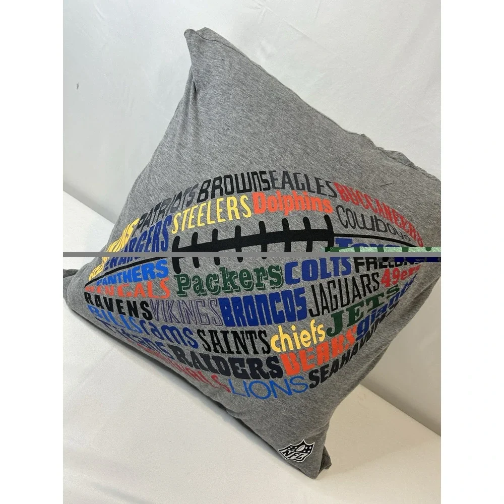 Pottery Barn Teen NFL All Teams Football Pillow and Cover Sham Gray 18x18